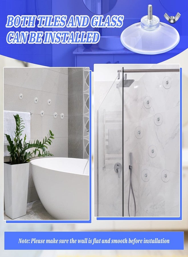 Quzzil Suction Cups with Screws 4 mm Thread Transparent PVC Suction Cup with Screw Hook 2 Inch Diameter Butterfly Wing Nut Clear Sucker Suction Cup with Cap for Kitchens Offices Bathroom (12 Sets) - Image 5
